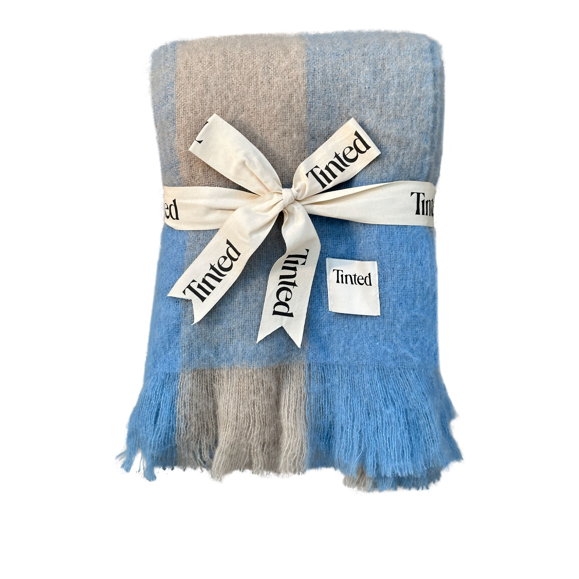 Tinted Objects - Ahlblom Wool Blanket Beige-Blue 130x170 - Plädar och filtar - Blå - Ull | Textilier - Plädar Och Prydnadskuddar - Plädar Och Filtar | Möbelexperten
