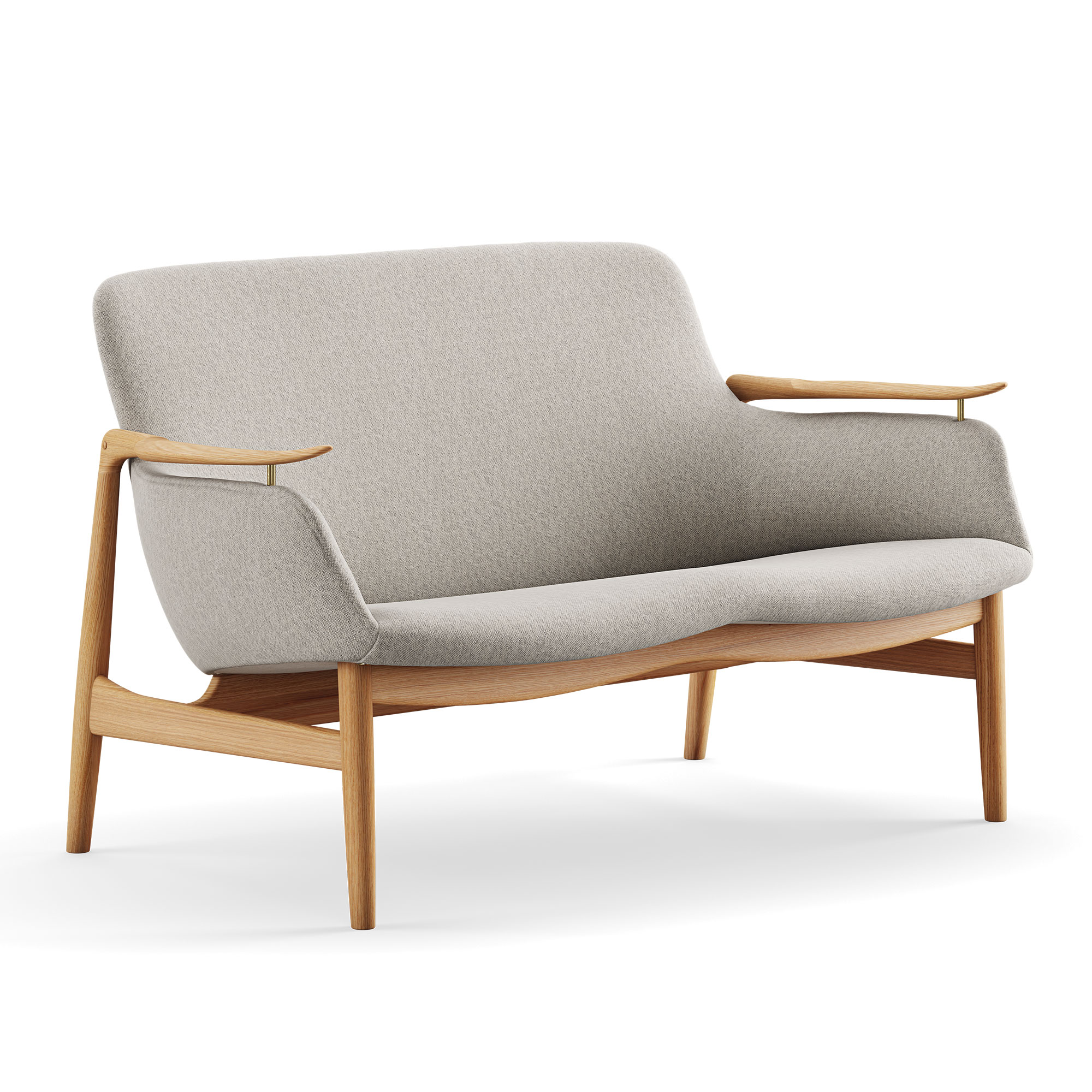 House of Finn Juhl - 53 Sofa, Dark oiled oak, Cat. 2 Hallingdal 65 - 110 - Soffor - Finn Juhl - Träfärgad,Grå | Möbler - Soffor Och Dagbäddar - Soffor | Möbelexperten