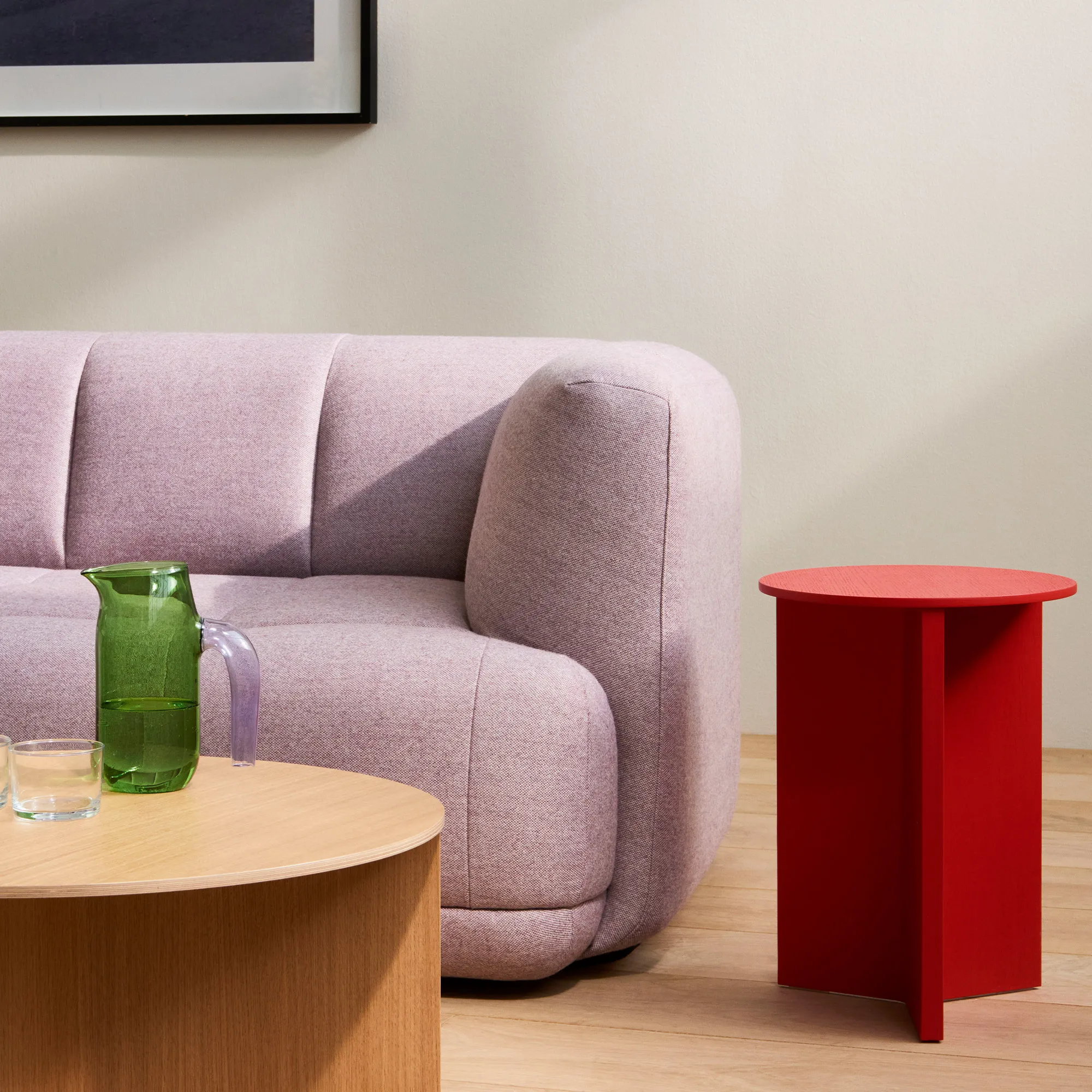 Slit soffbord Round High