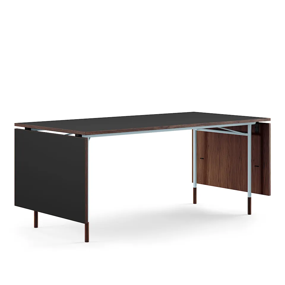 Nyhavn matbord med klaffar Black Linoleum/Walnut