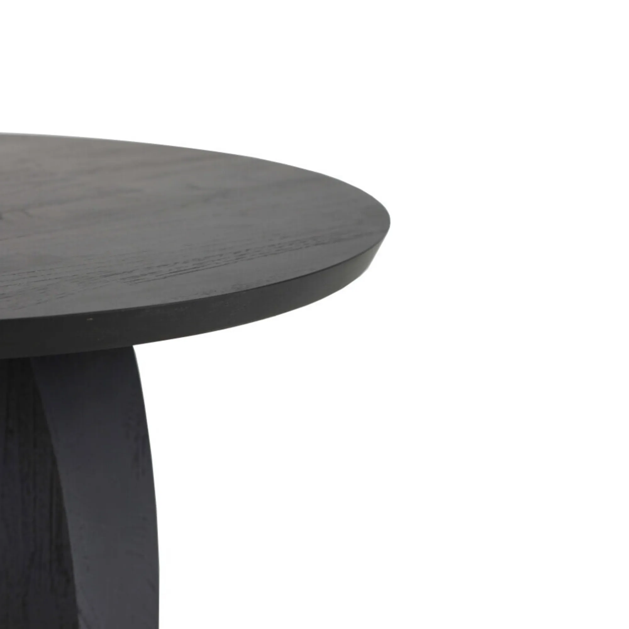 Teak Oblic Black Side Table