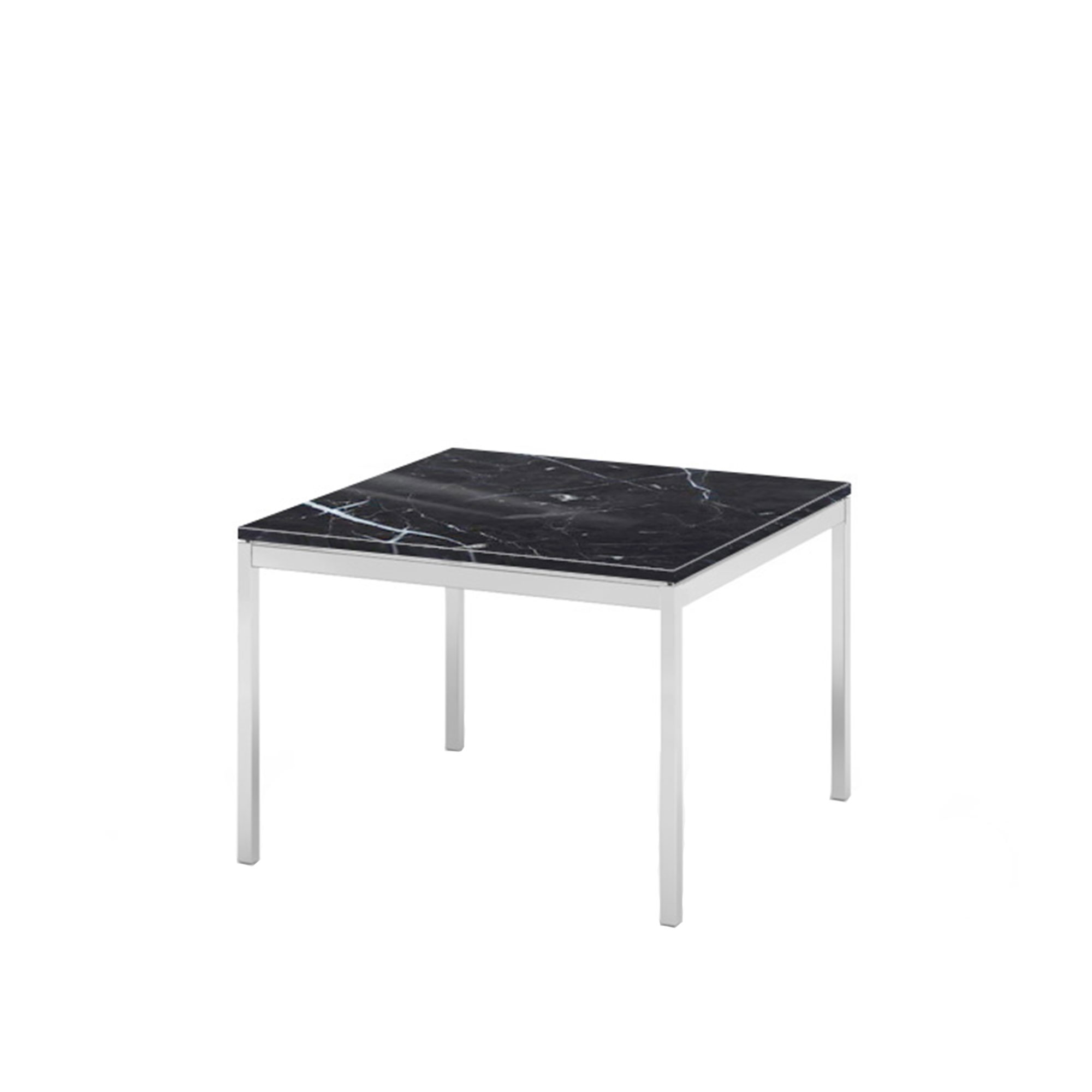 Knoll - Florence Knoll Low Table, Höjd 48 cm, 75 x 75 cm, skiva i Klarglas - Soffbord - Florence Knoll - Transparent - Glas/Metall