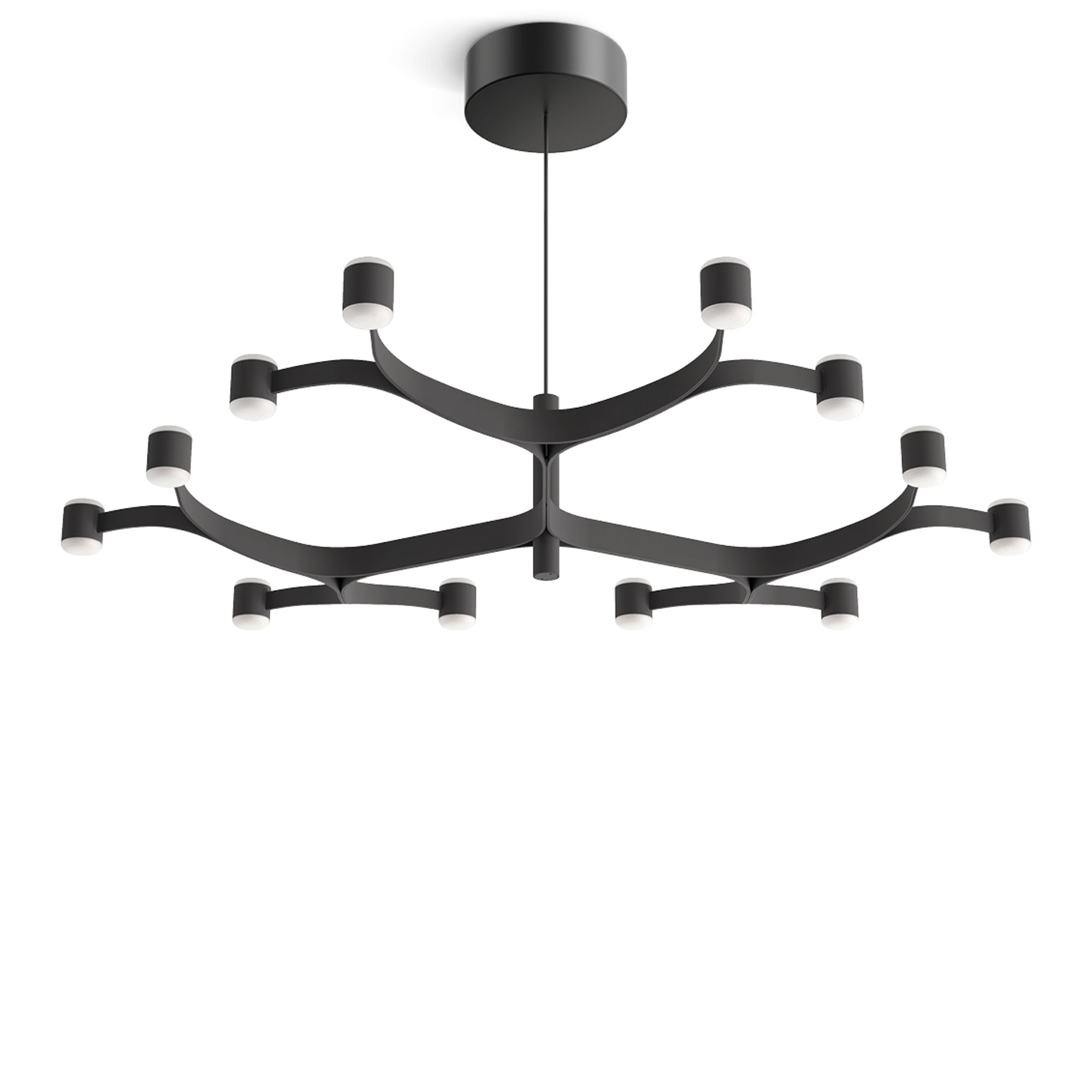 Stilnovo - Fronda 12 Phase-Cut takkrona textured black - Takkronor - Pio & Tito Toso - Svart