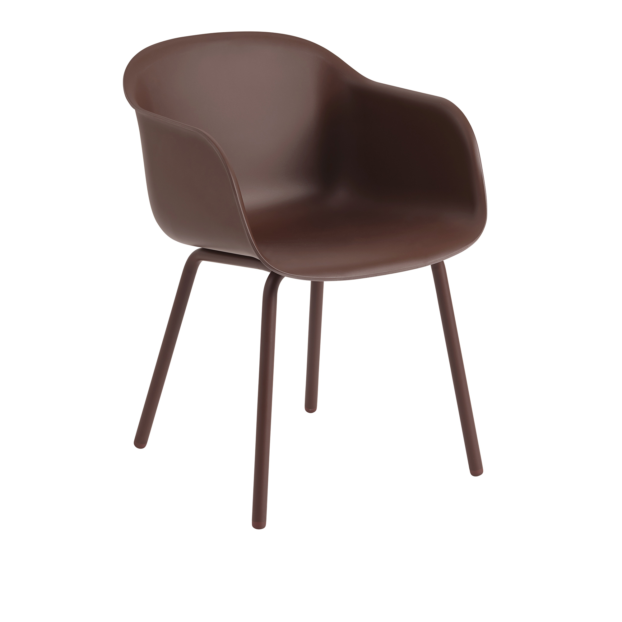 Muuto - Fiber Outdoor Armchair - Brown Red - Matstolar utomhus - Iskos-Berlin - Röd - Plast | Utemöbler - Utestolar - Matstolar Utomhus | Möbelexperten