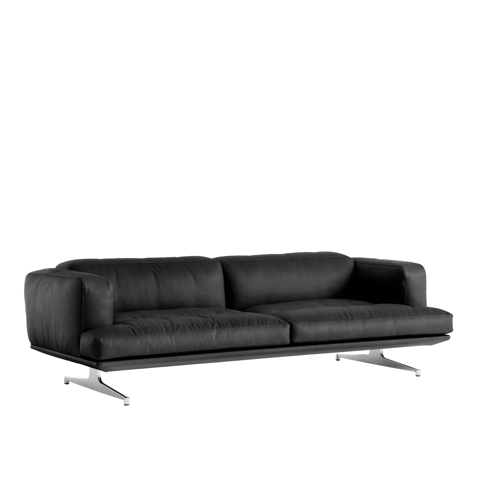 Inland AV23 3-sits soffa polerad aluminium ben