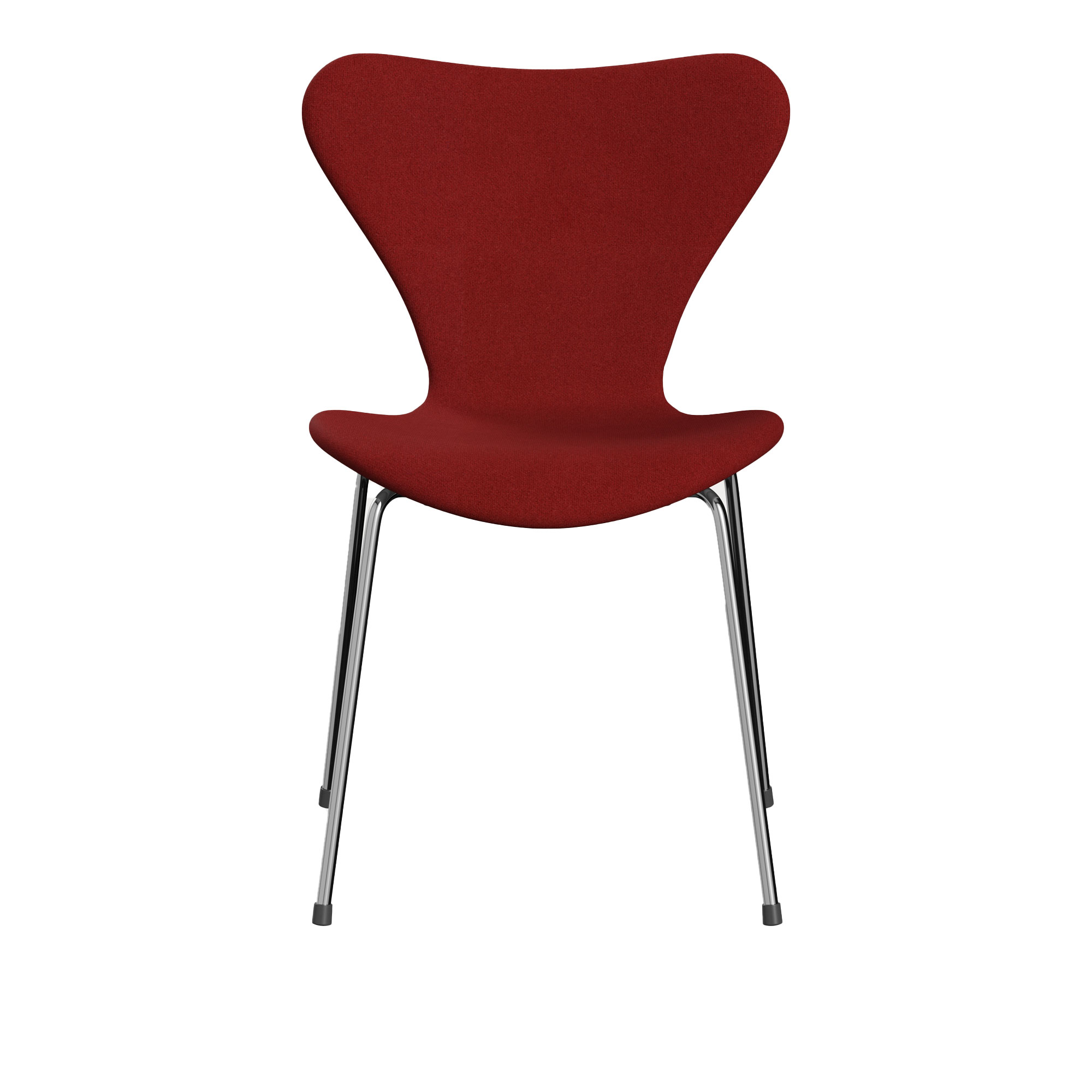 Fritz Hansen - 3107 Sjuan - Helklädd, Tyg, Tonus 207 - Matstolar - designer_arne_jacobsen - Orange - Metall/Trä/Textilmaterial