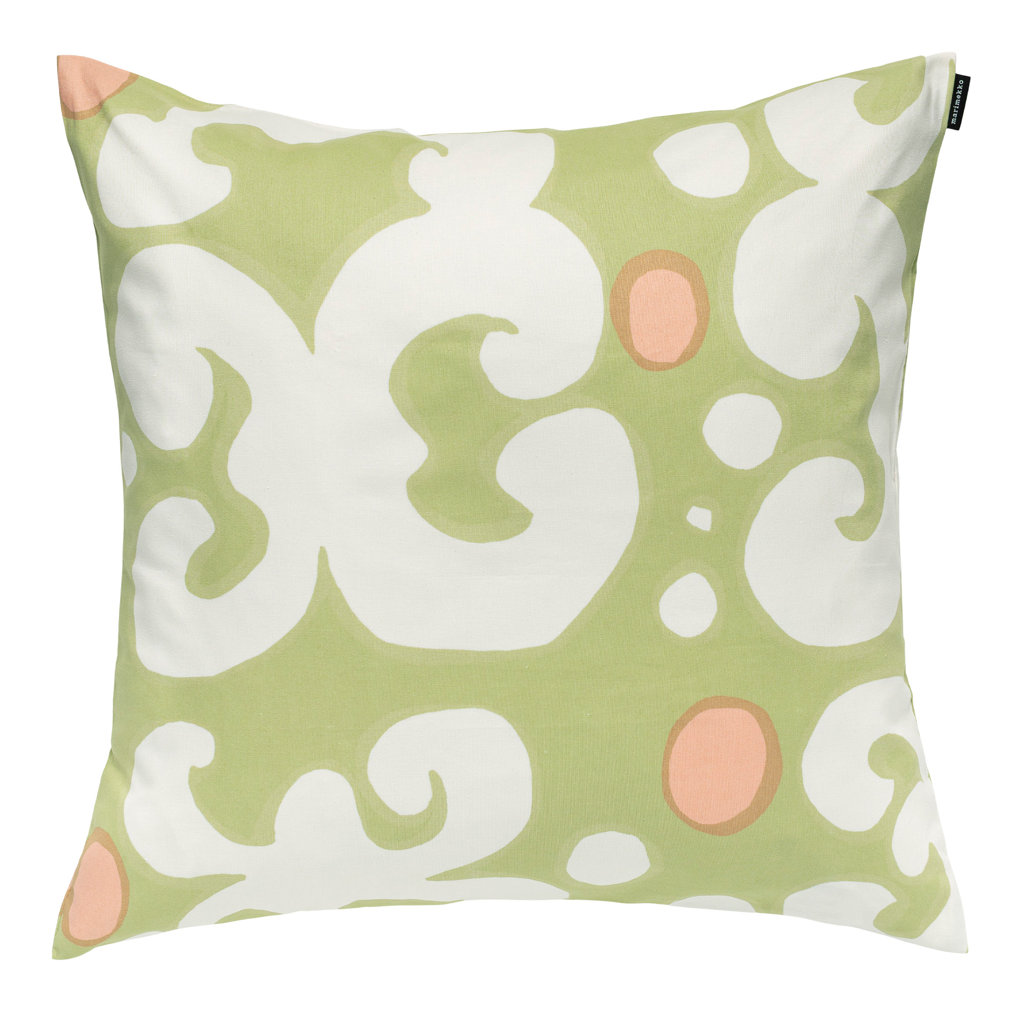 Marimekko - KEIDAS CUSHION COVER 50x50, pear, off white, powder - Prydnadskuddar och kuddfodral - Annika Rimala | Textilier - Plädar Och Prydnadskuddar - Prydnadskuddar Och Kuddfodral | Möbelexperten