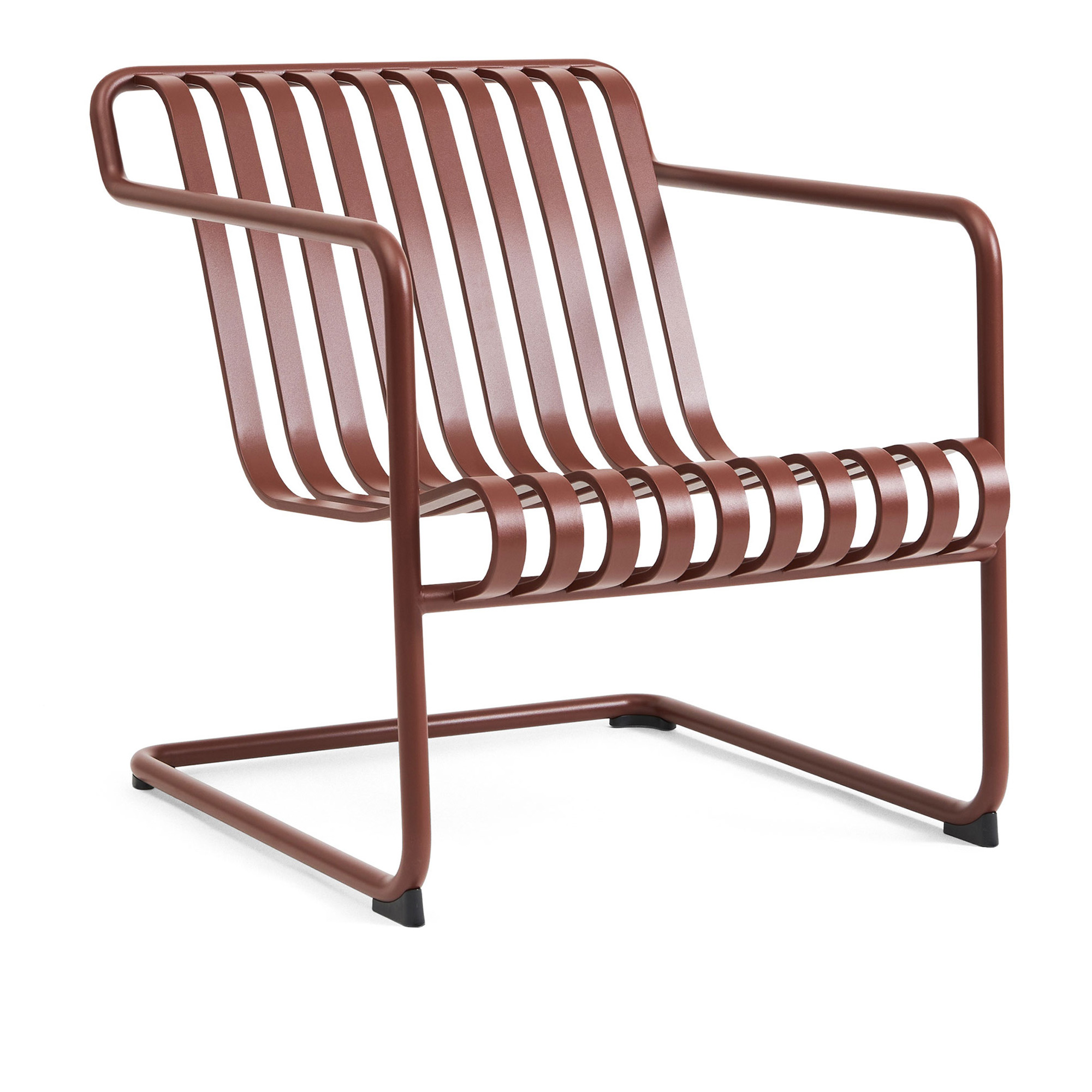 HAY - Palissade Cantilever Lounge Chair Low Iron Red - Fåtöljer utomhus - Ronan & Erwan Bouroullec - Metall | Utemöbler - Loungemöbler - Fåtöljer Utomhus | Möbelexperten