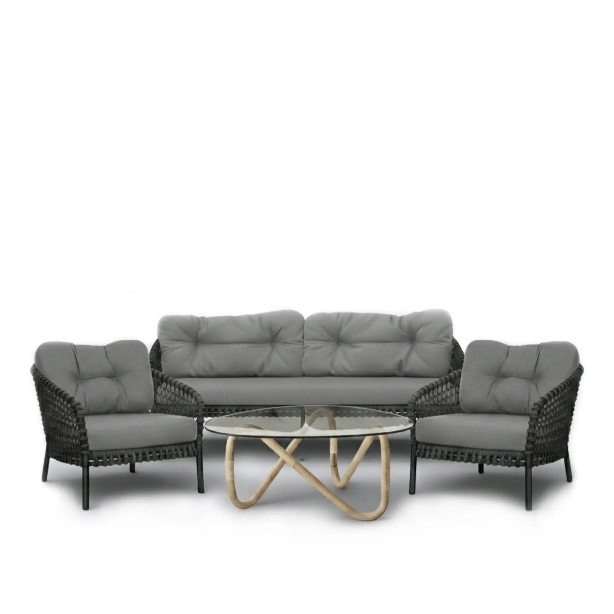 Ocean 3-sitssoffa, Ocean large loungefåtölj 2 st & Wave soffbord