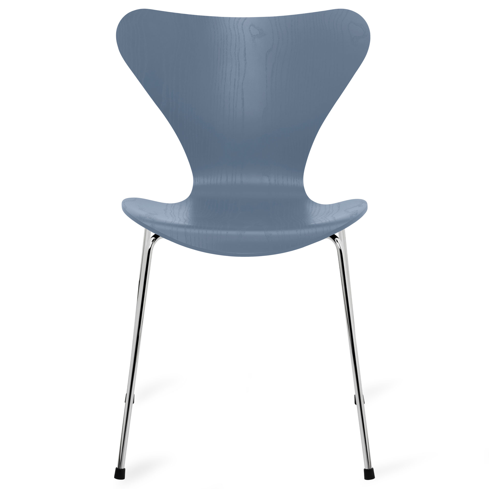 Fritz Hansen - Sjuan 3107 stol färgad askfanér chrome / dusk blue - Matstolar - Arne Jacobsen - Blå - Metall/Trä | Möbler - Stolar Och Pallar - Matstolar | Möbelexperten