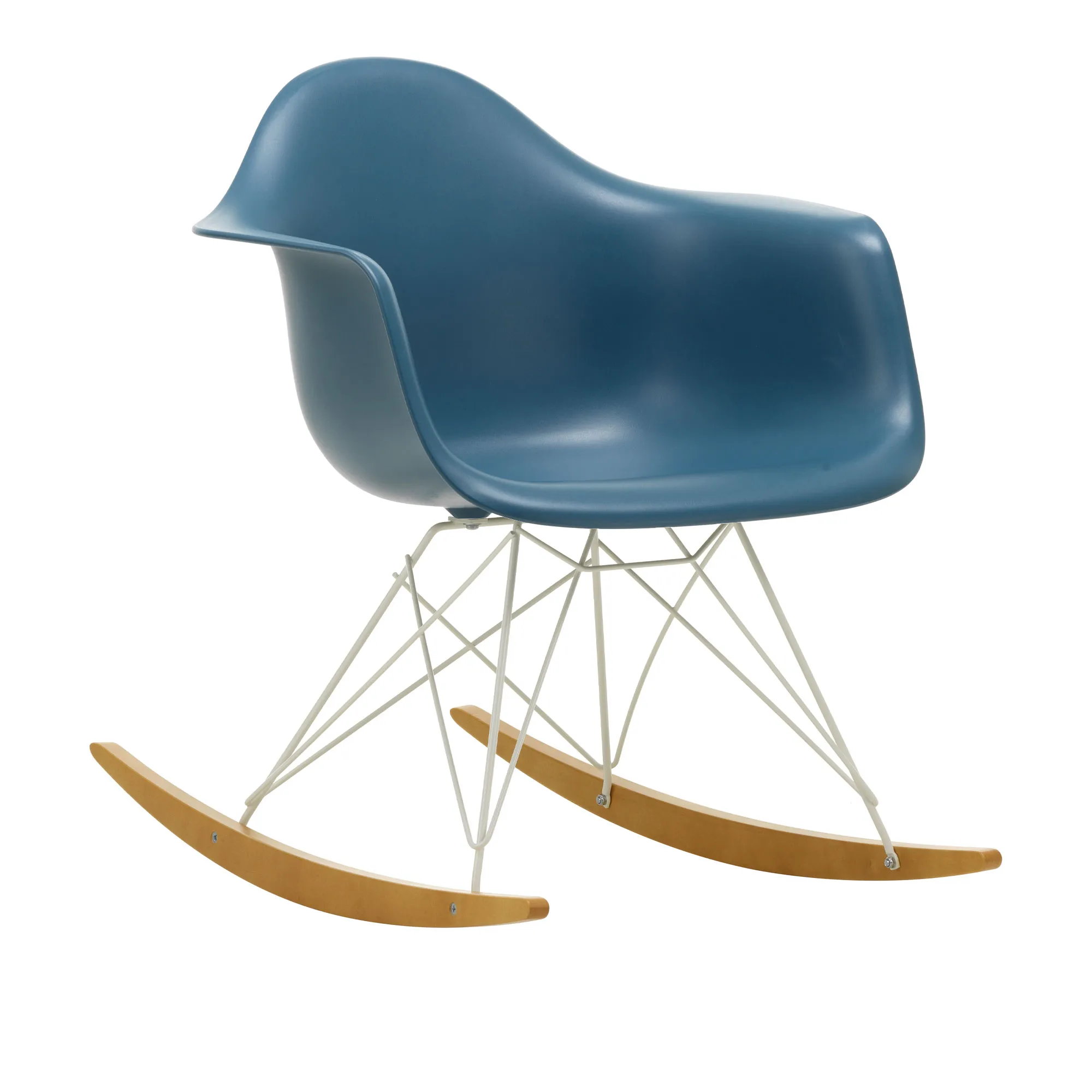 Eames RE Plastic Armchair RAR gungstol White/Golden Maple