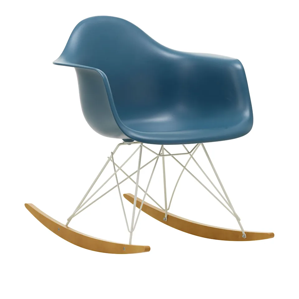 Eames RE Plastic Armchair RAR gungstol White/Golden Maple