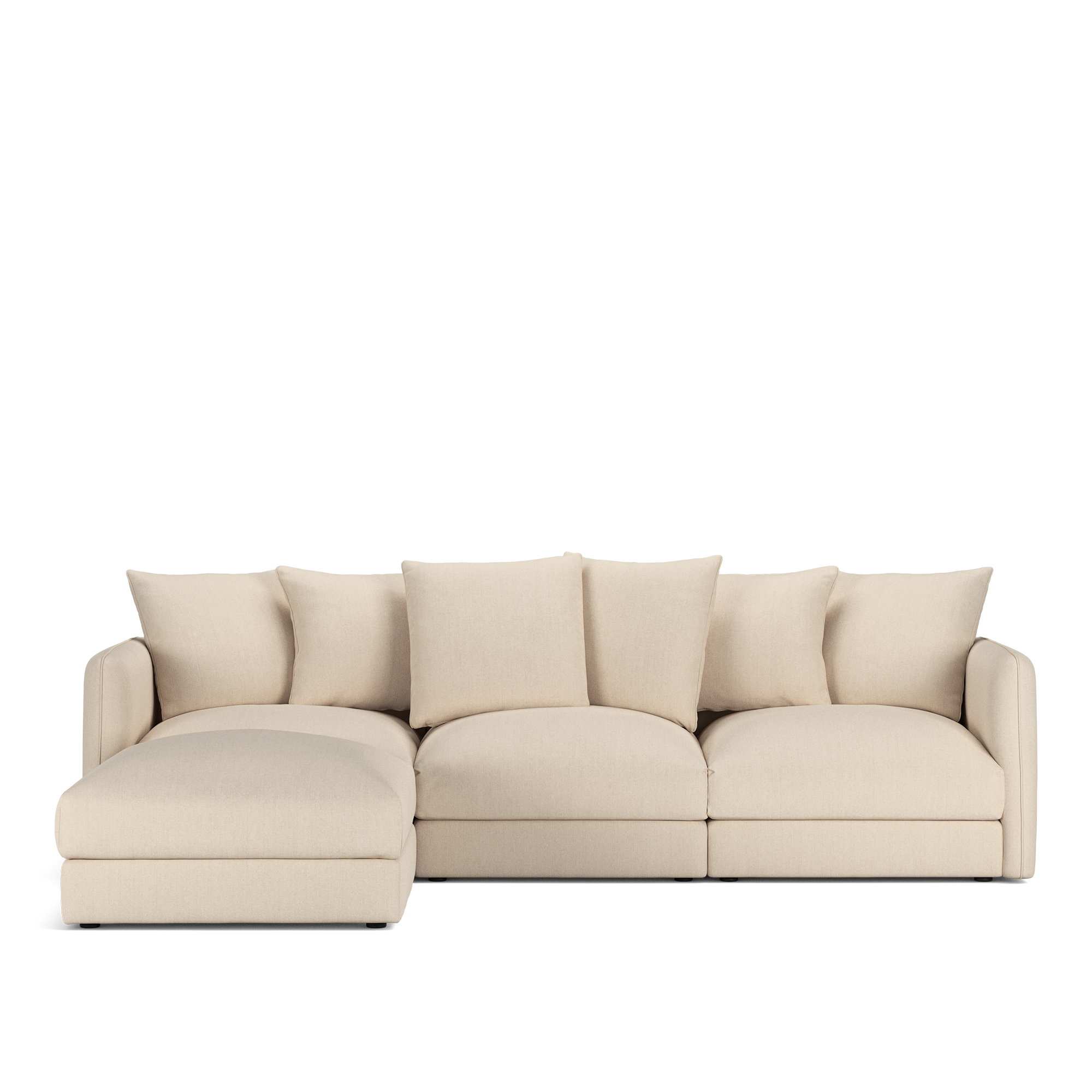 NOGA - Pavarotti 3-Seater with Ottoman Shadow Nature Fixed Upholstery - Soffor