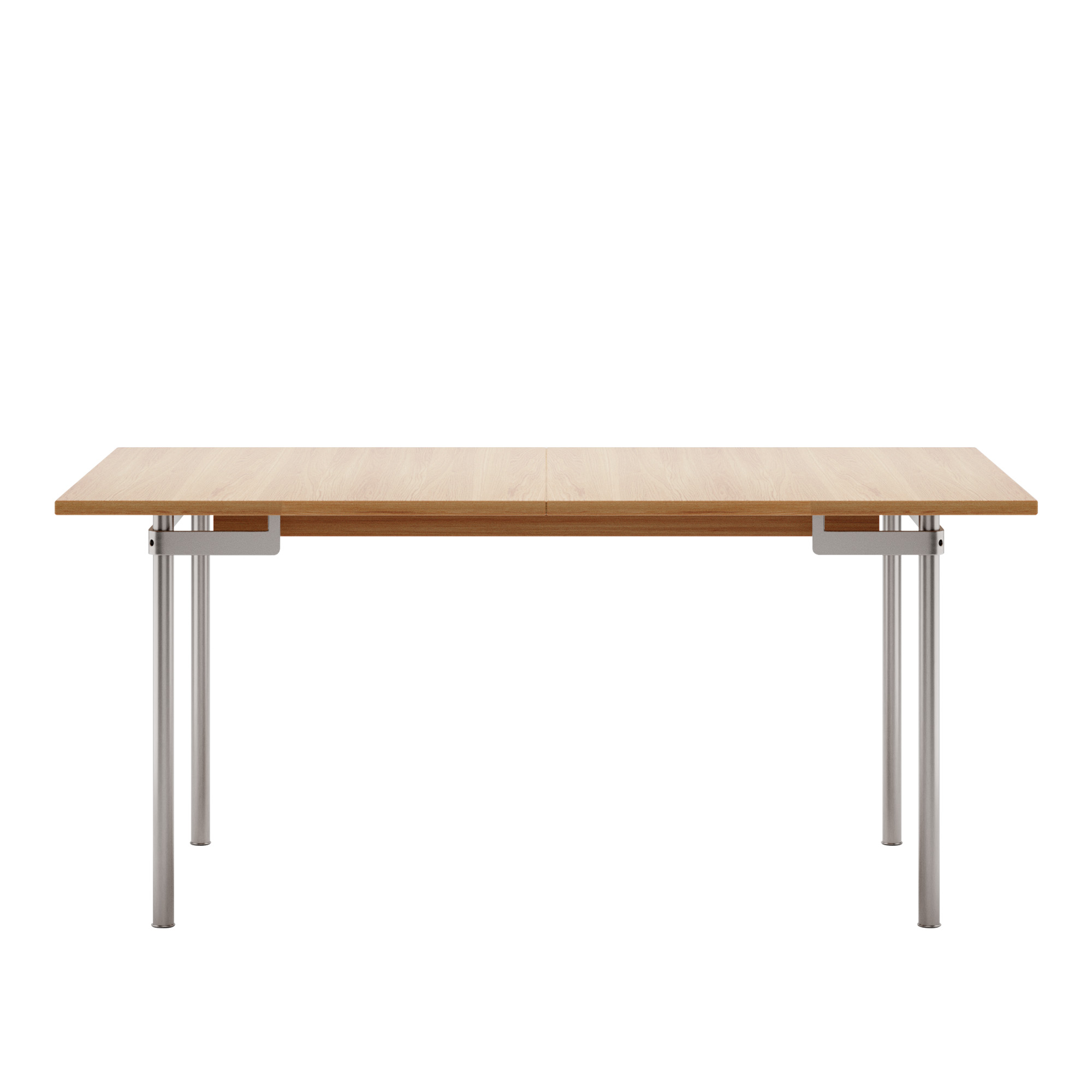 Carl Hansen - CH322, Längd 160-280 cm, Klarlackad Ek, Rostfritt stål (Exkl. 2 st iläggsskivor) - Matbord - Hans J. Wegner - Träfärgad - Metall/Trä