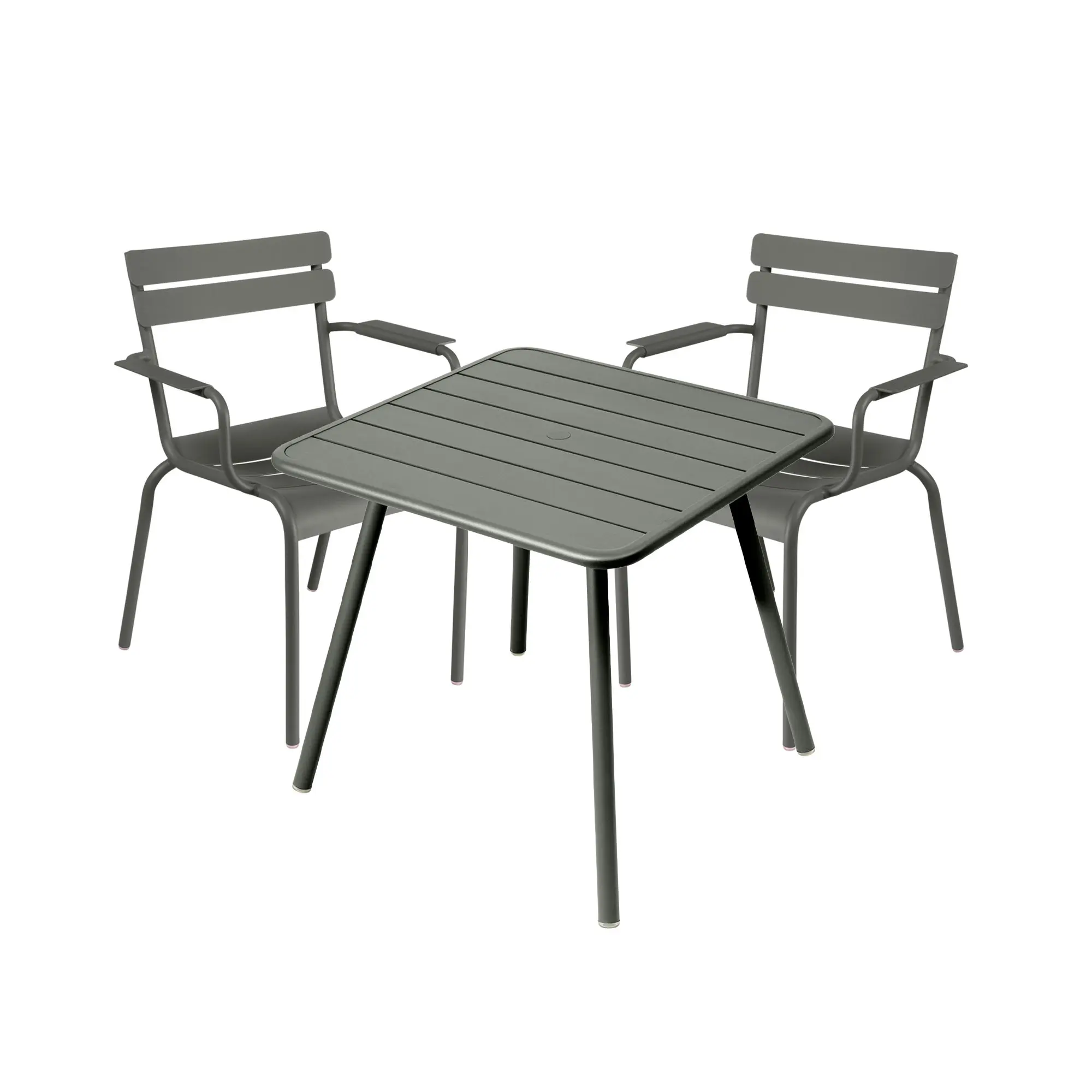 Luxembourg spisegruppe firbent bord & 2 karmstoler