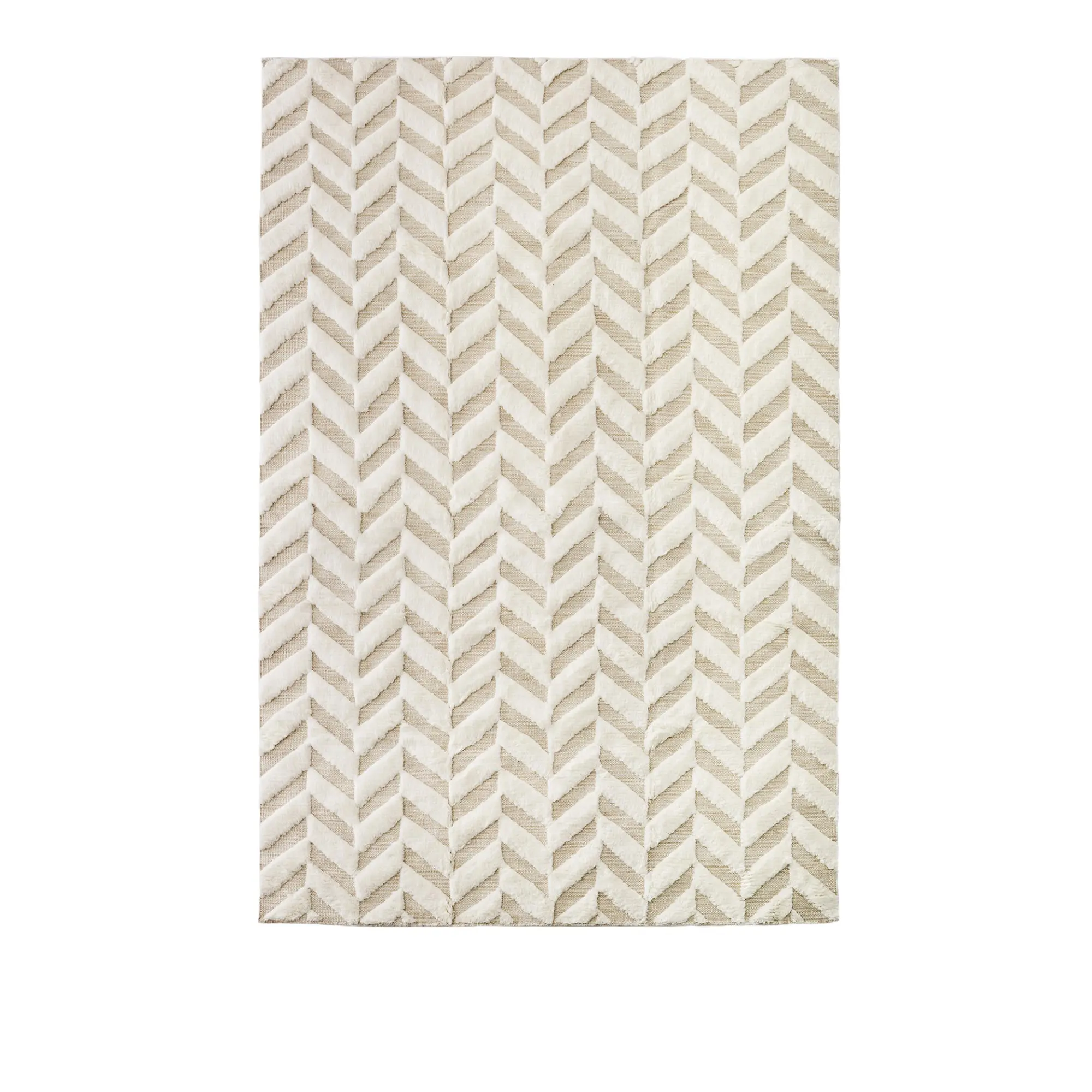 Herringbone White Rug