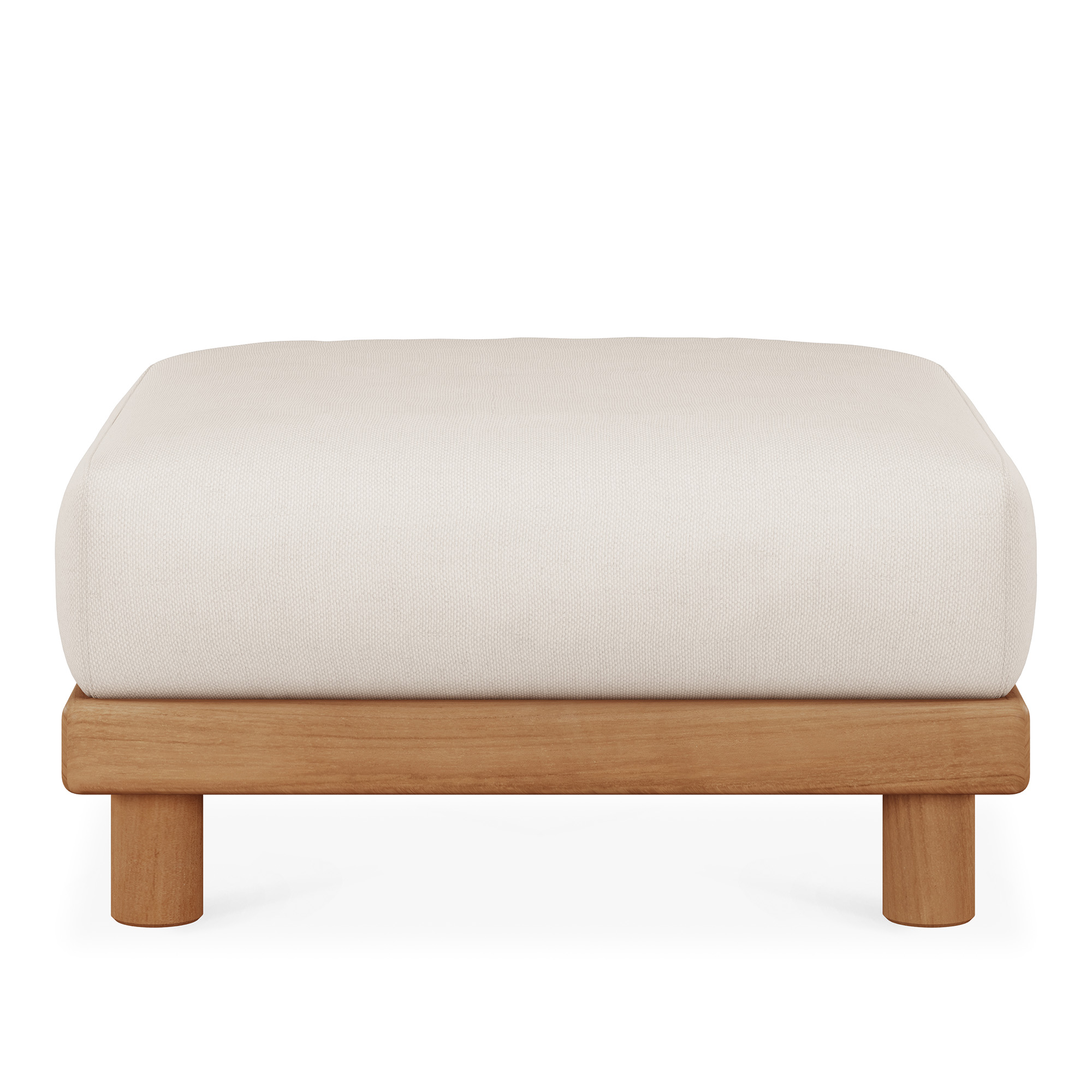 Ethnicraft - Monocle outdoor footstool - teak - White fabric - Utomhuspallar och puffar
