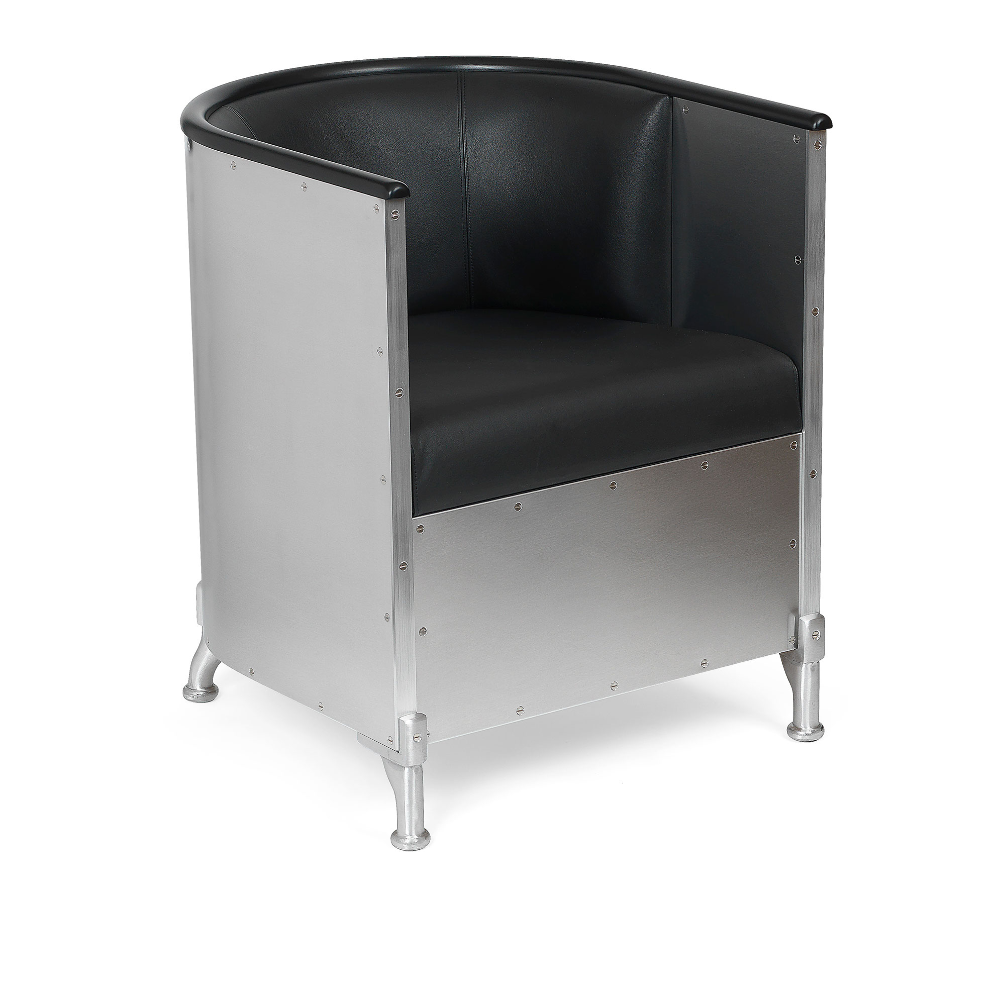 Källemo - Aluminium Fåtölj Tärnsjö Plymåläder 8175, Karm i svartlaserad bok, Mattborstad Aluminium - Fåtöljer - Mats Theselius - Silver,Svart - Metall | Möbler - Fåtöljer Och Puffar - Fåtöljer | Möbelexperten