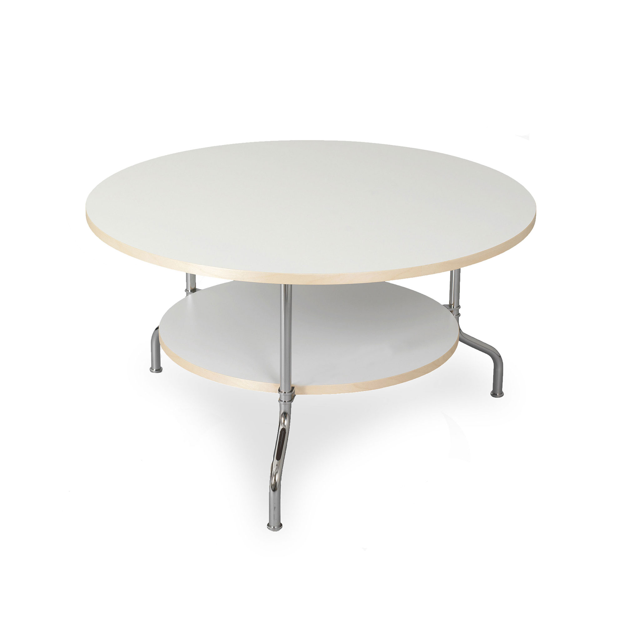 Källemo - Sven Bord Ø60 Höjd 50cm, Ask Nr. 3 Vit täcklack, Kopparbehandlat stålstativ - Soffbord - Mats Theselius - Vit - Metall/Trä