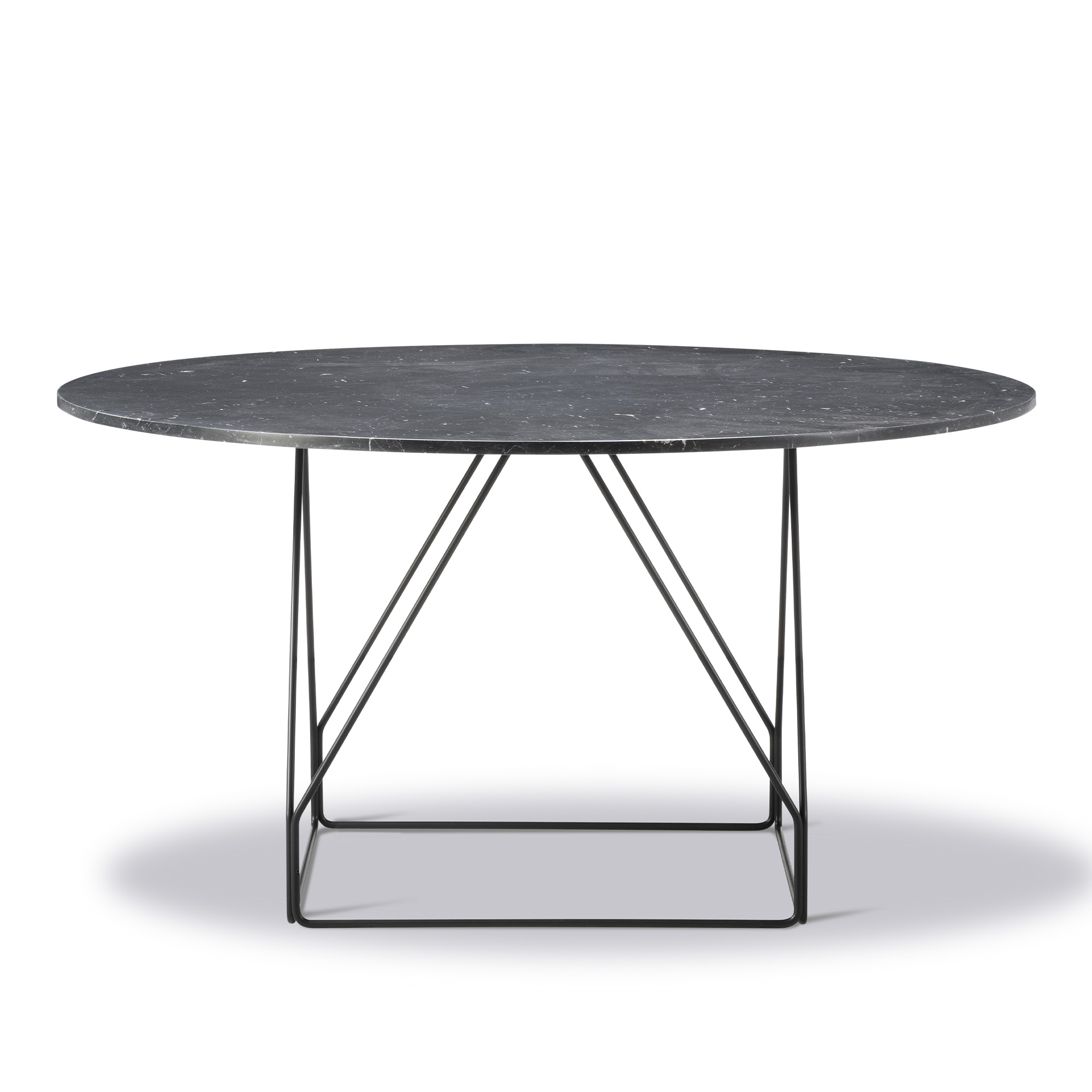Fredericia Furniture - JG Table - &Oslash;140 cm - Black Marquina - Black lacquer - Matbord - J&oslash;rgen Gammelgaard