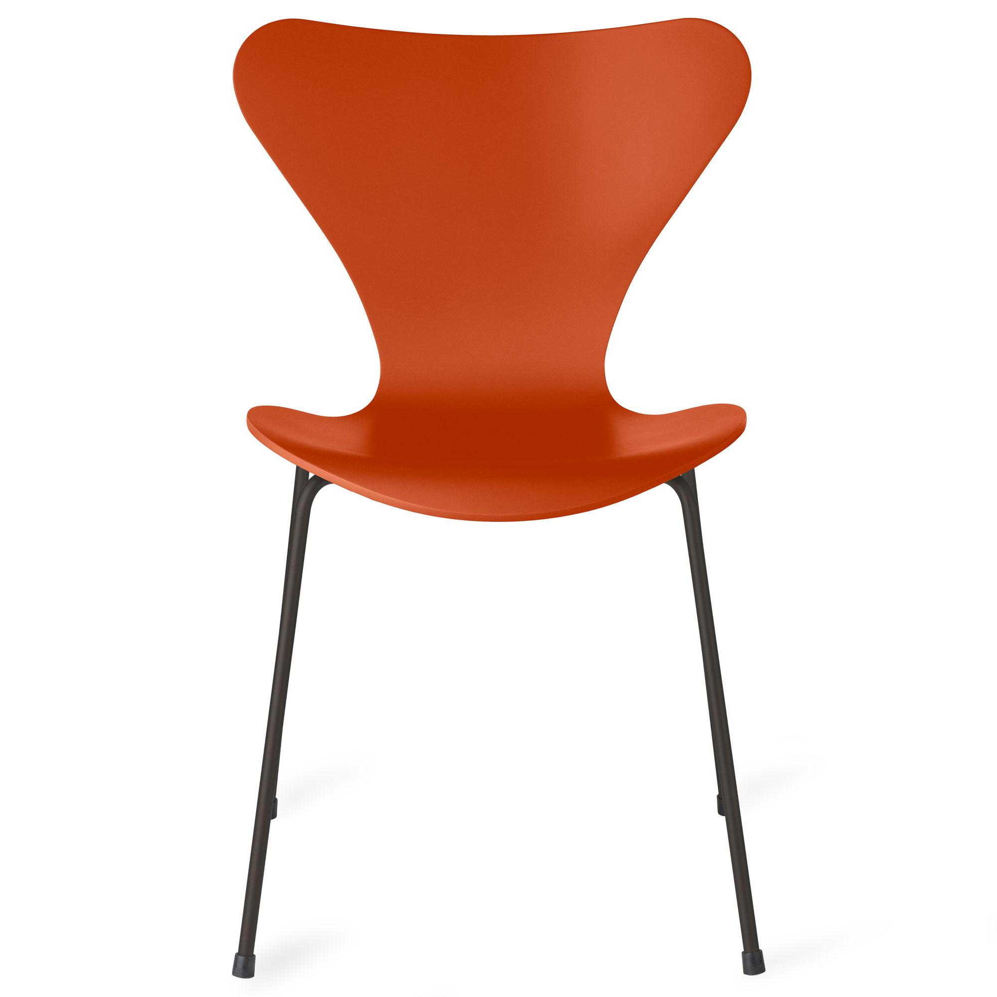 Fritz Hansen - Sjuan 3107 stol lackerad bokfanér warm graphite / paradise orange - Matstolar - Arne Jacobsen - Orange - Metall/Trä | Möbler - Stolar Och Pallar - Matstolar | Möbelexperten