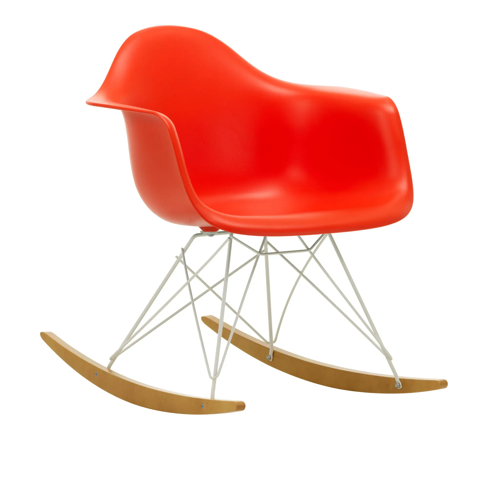 Eames RE Plastic Armchair RAR gungstol White/Golden Maple