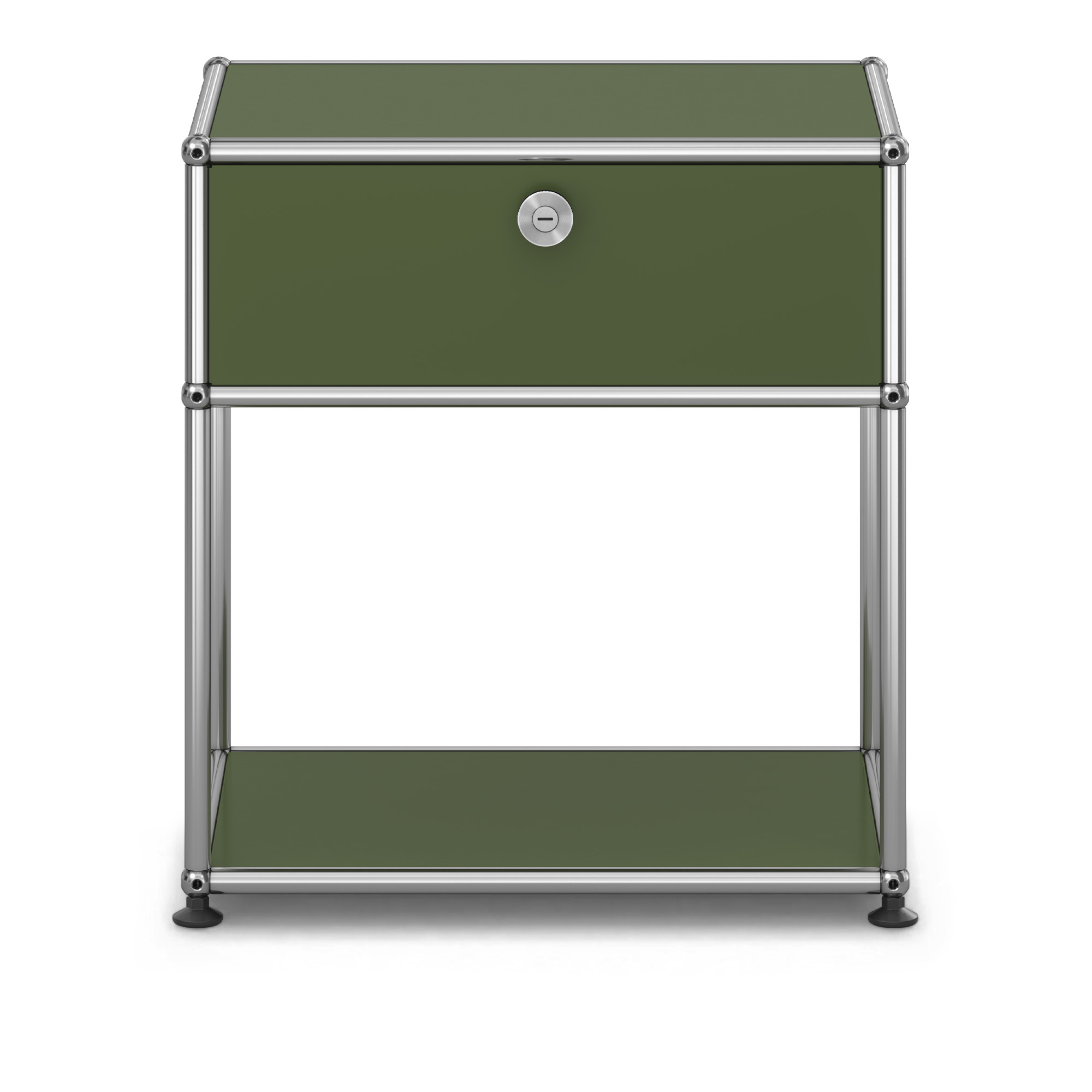 USM - USM Haller M54 Olive Green - Sängbord - Fritz Haller & Paul Schärer - Grön - Metall | Möbler - Bord - Sängbord | Möbelexperten