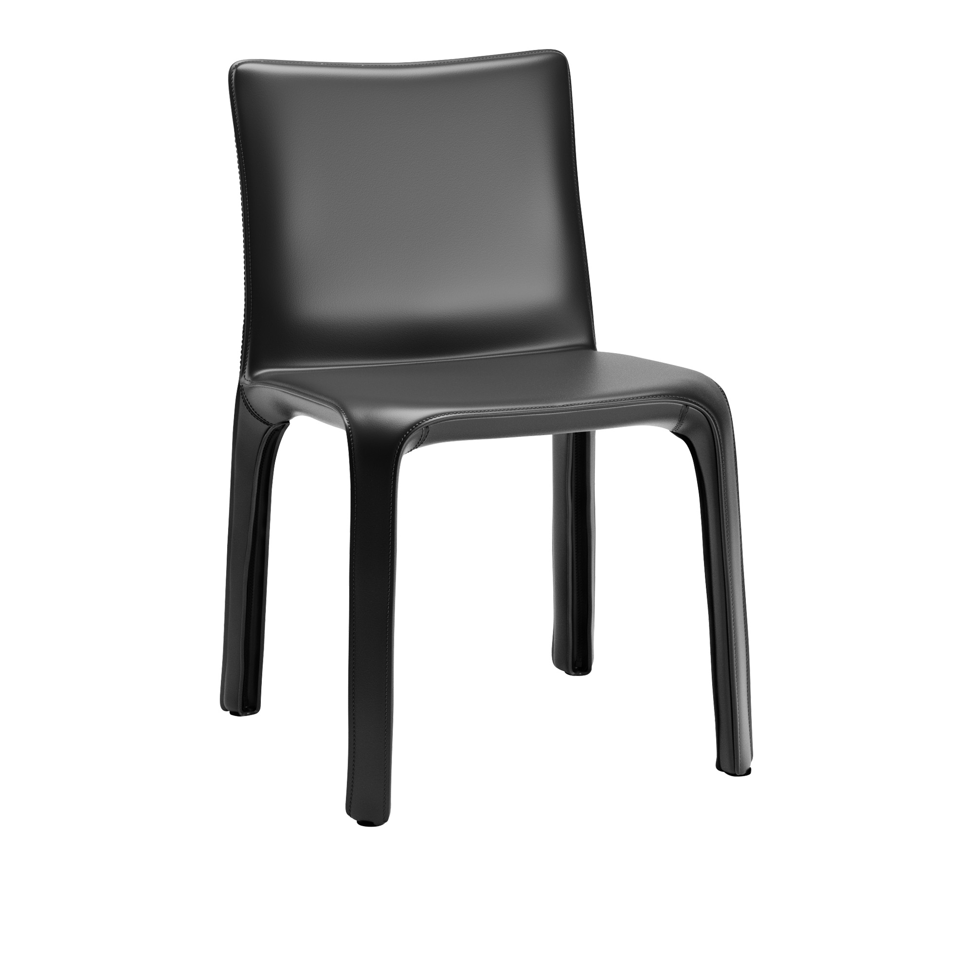 Cassina - 412 Cab, Sadelläder Black - Spisestoler - Mario Bellini - Svart - Lær/Metall
