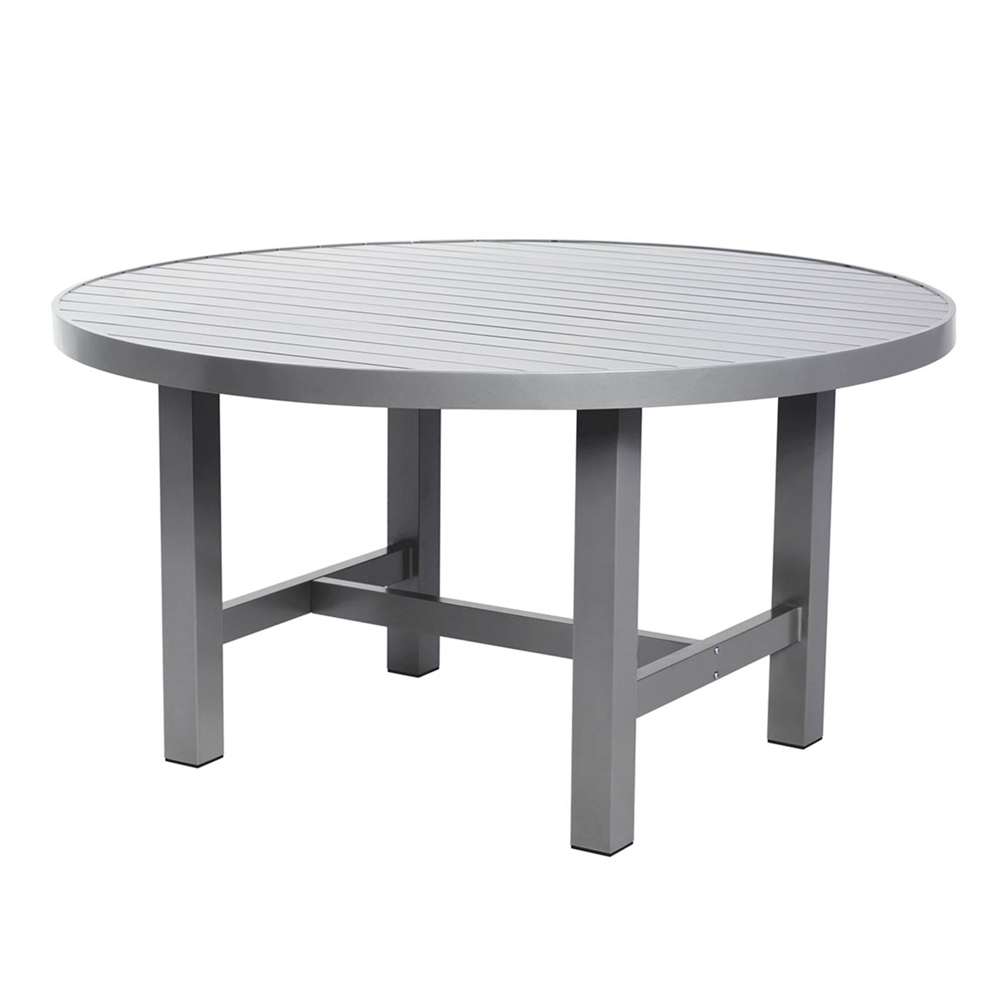 Fri Form - Bord Ø120 cm Aluminium Grå - Matbord utomhus - Elsa Stackelberg - Grå - Metall