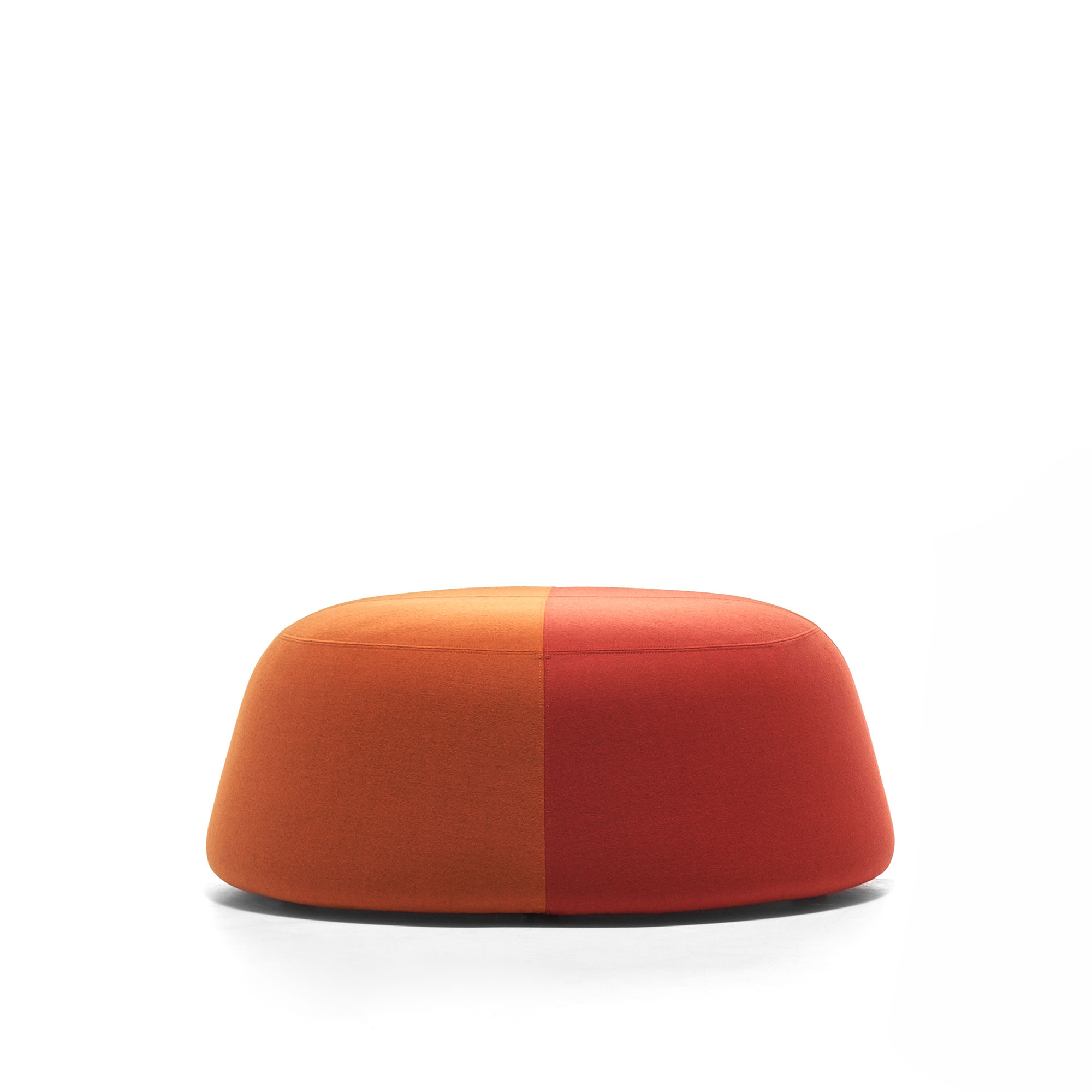 MDF Italia - Fuji Bicolor Pouf M, Ø80, Cat. D, Perth R394 25/R393 24 - Sittpuffar - Francesco Rota - Gul - Textilmaterial/Plast