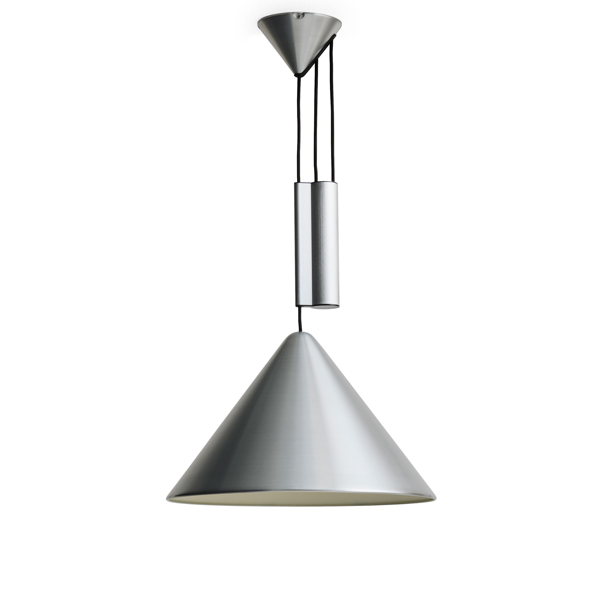HAY - Compass Adjustable Pendant 430 brushed aluminium - Pendellampor - Julien Renault - Silver - Metall | Belysning - Taklampor - Pendellampor | Möbelexperten