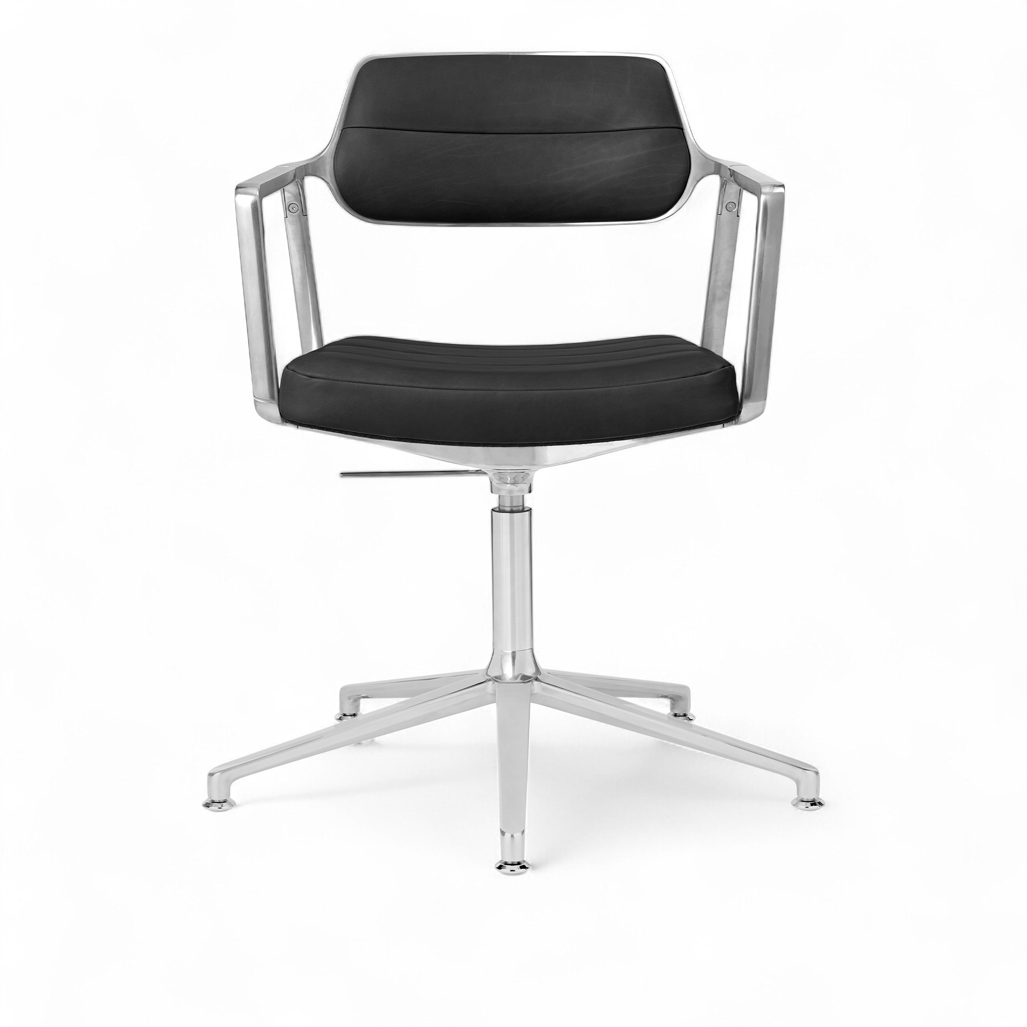 vipp - vipp453+ kontorstol polerad ram med svart läder - kontorsstolar - svart