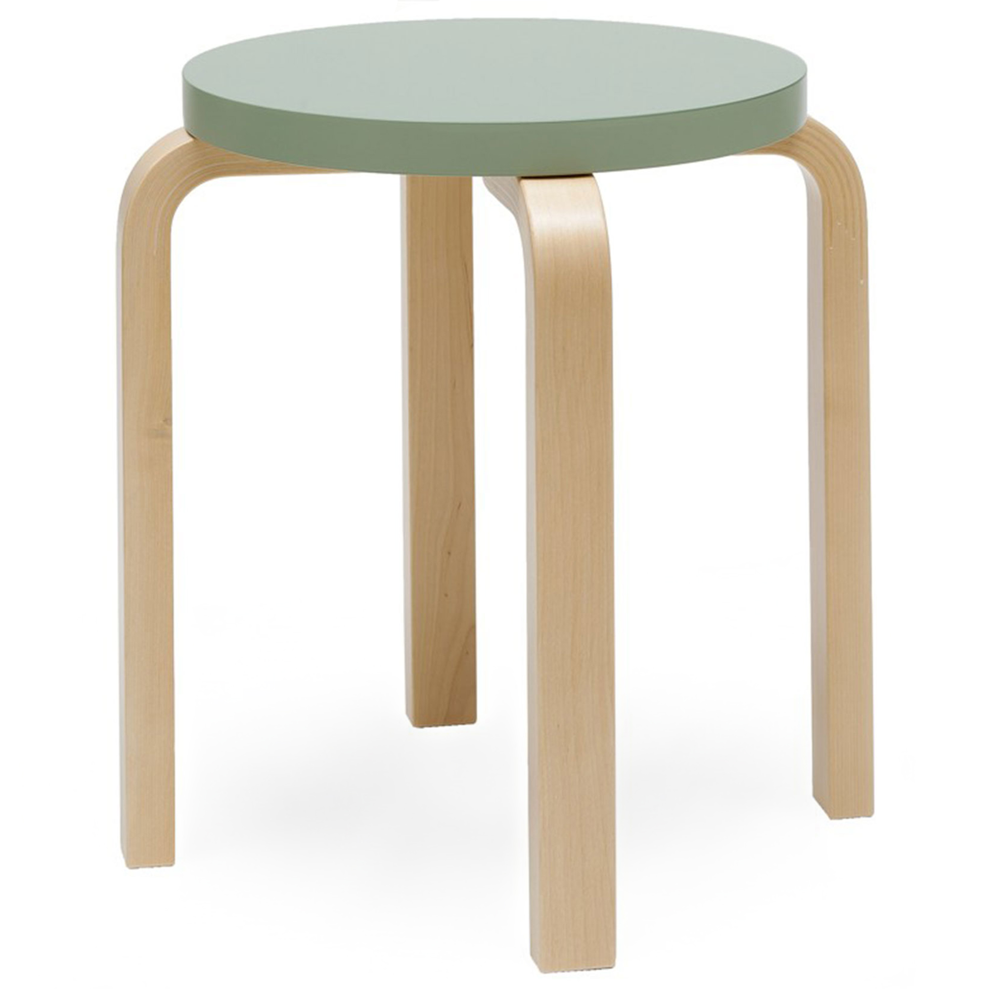 Artek - Pall E60, 4 ben, Klarlackade ben, Lackad grön sits - Pallar - Alvar Aalto - Grön - Trä | Möbler - Stolar Och Pallar - Pallar | Möbelexperten