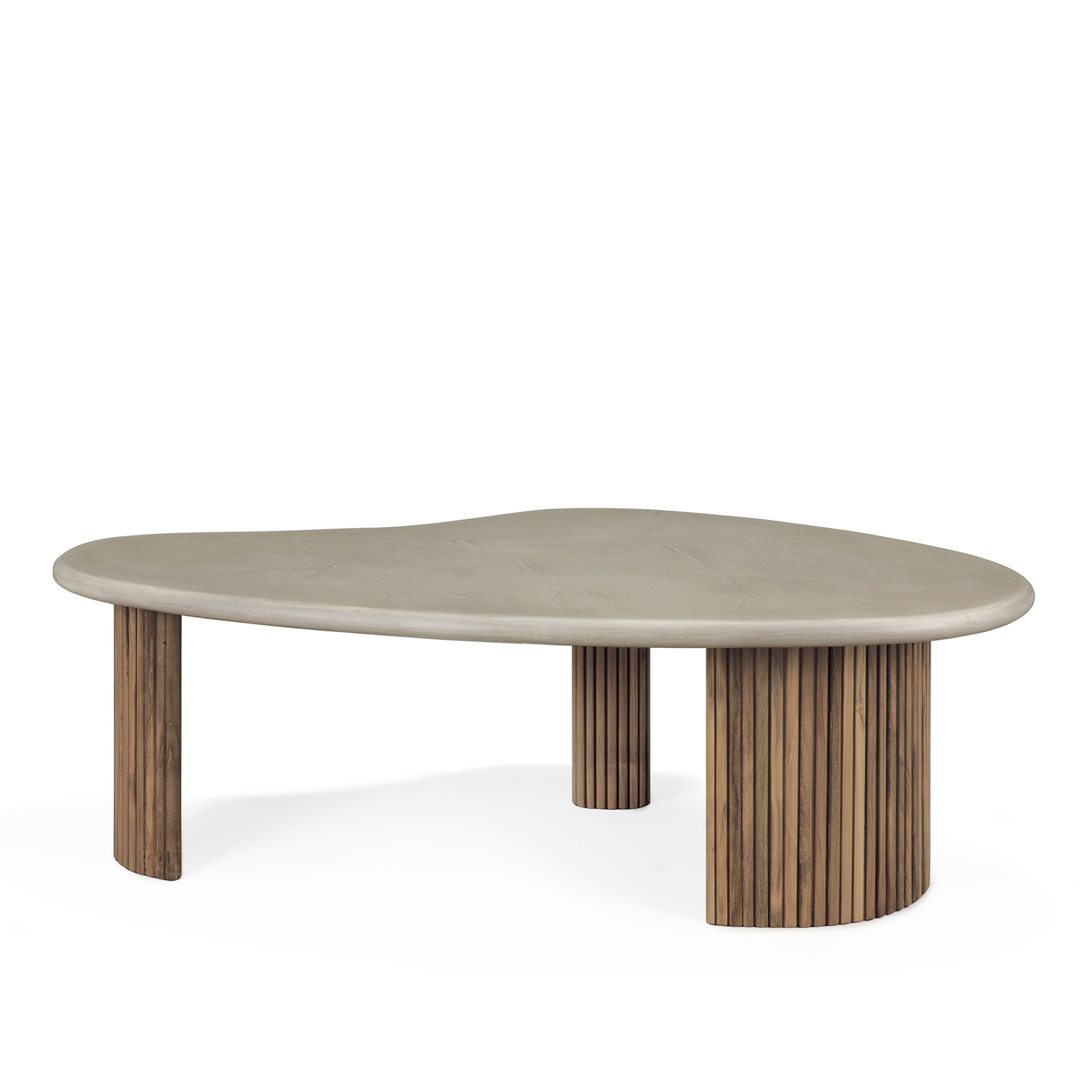 Ethnicraft - Boomerang outdoor coffee table large - Soffbord utomhus - Beige - Trä | Utemöbler - Utebord - Soffbord Utomhus | Möbelexperten