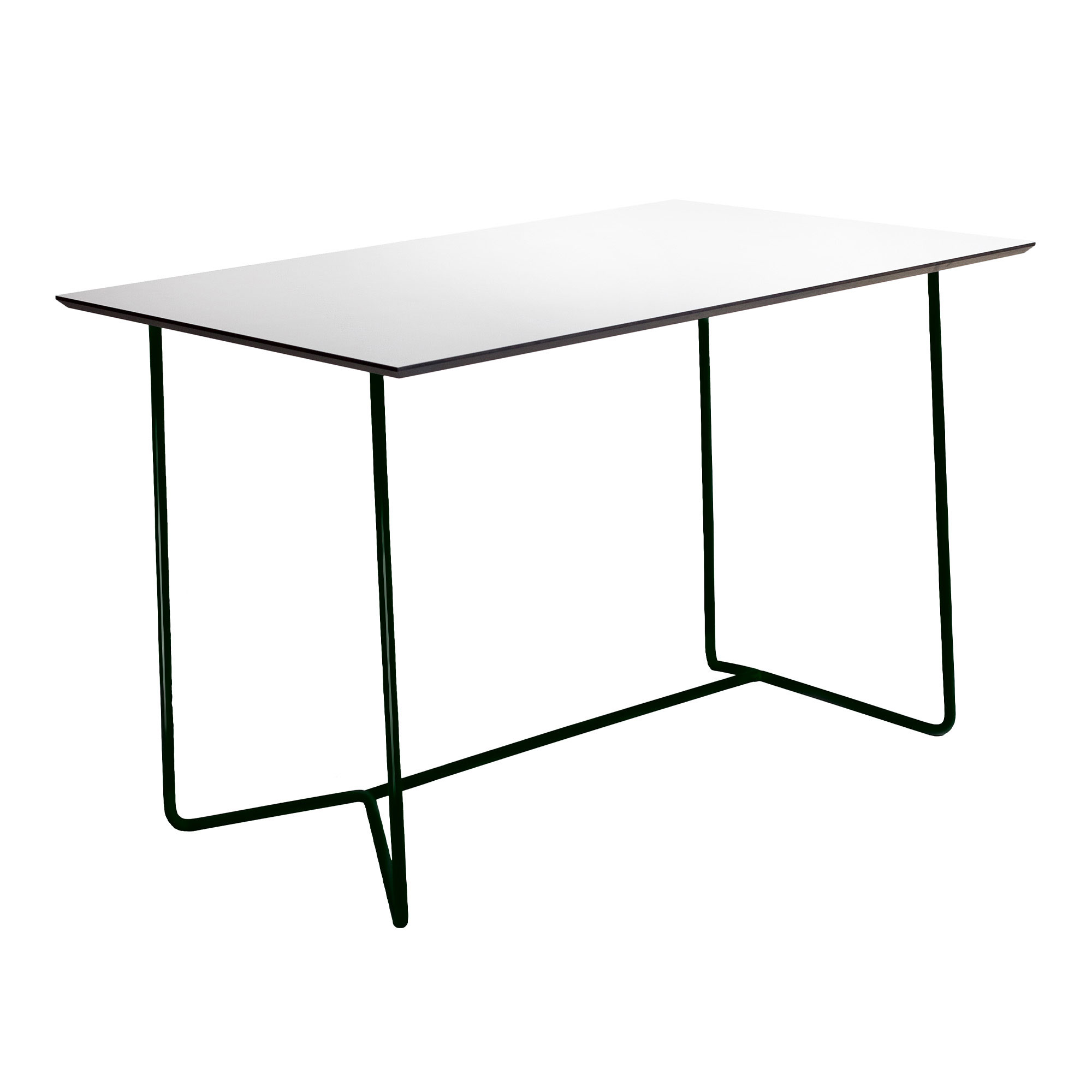 Grythyttan Stålmöbler - Hight Tech bord 110x70 cm White Laminate With Black Steel Base - Matbord utomhus - Trä | Utemöbler - Utebord - Matbord Utomhus | Möbelexperten