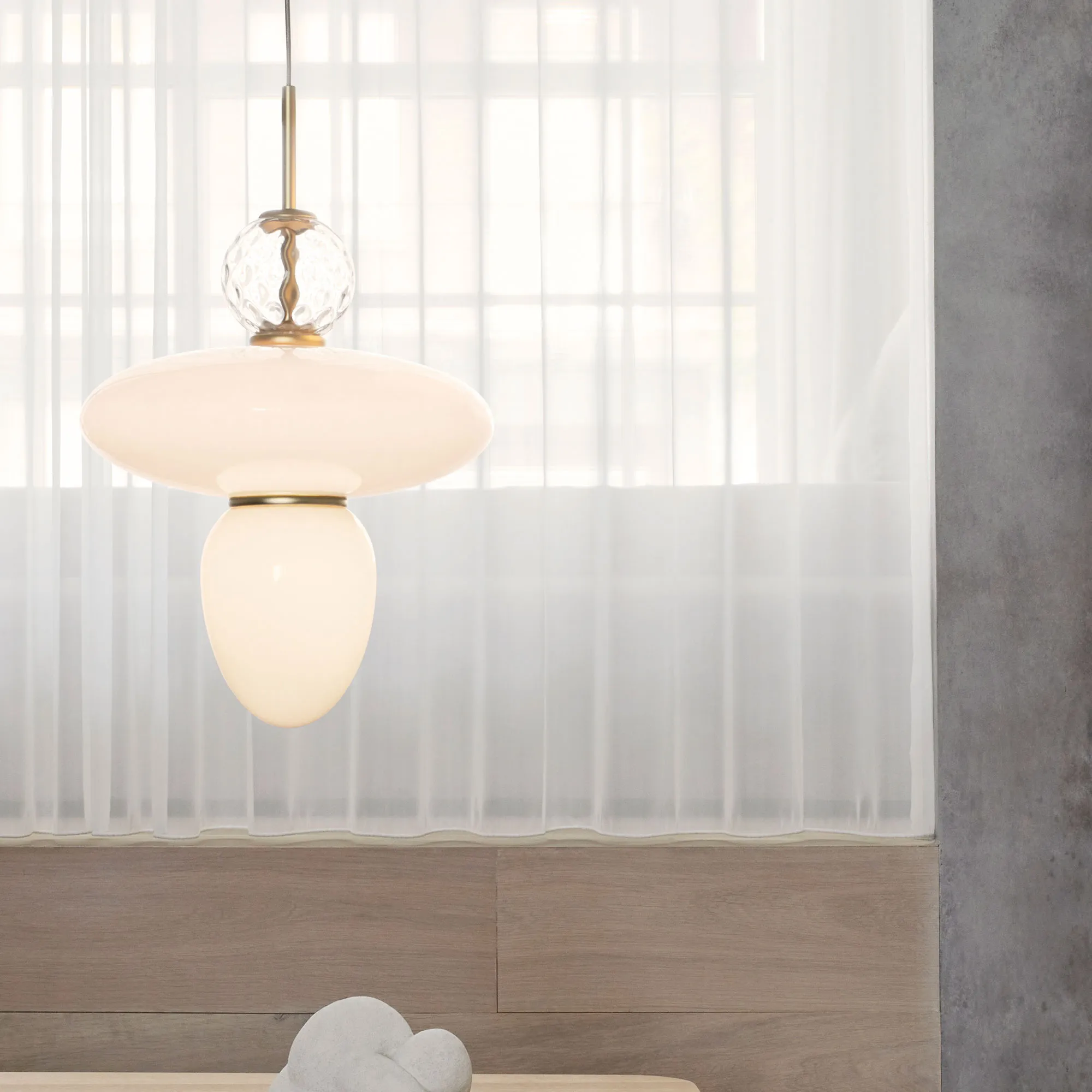 Rizzatto 43 Satin Brass/Opal White